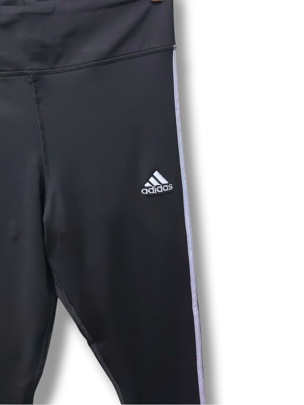 Adidas | Bundle Set: Neon Yellow Cropped Mesh Tee & Black 3-Stripe Leggings (L) - Picture 13 of 16
